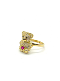 CZ Teddy Bear Ring (14K)