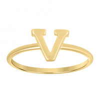 Plain Initial Letter Ring (14K)