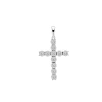 Diamond-Cut Diamond Cross Pendant (14K)