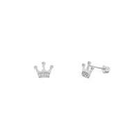 Icy King Crown Stud Earrings (14K)