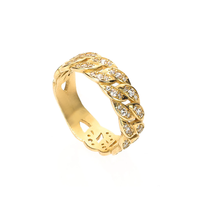 Iced-Out Cuban Link Ring (14K)