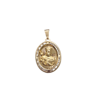 Zirconia Diamond-Cut Saint Barbara Pendant (14K)