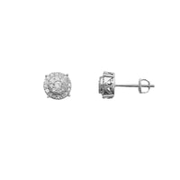 Diamond Cluster Round Stud Earrings (14K)
