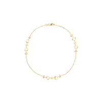 Cable-Link Dainty Charm Accent Anklet (14K)