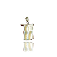USA Flag Yellow Gold Pendant (14K)