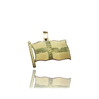 Dominican Republic Flag Yellow Gold Pendant (14K)