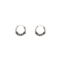 Rope Wrapped Small Hoop Earrings (Silver)