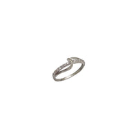 Zirconia Glossy Curved Wrap Band's Ring (Silver)
