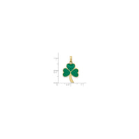 Shamrock Enameled Pendant (10K) scale - Popular Jewelry - New York