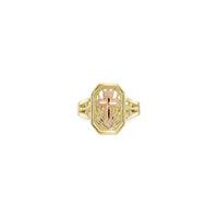 Filigree Passion Cross Ring (10K) front - Popular Jewelry - New York