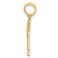 Textured Mini Palmetto Palm Tree Charm (10K)