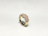 Iced Out "Challah" Braid Ring 10K