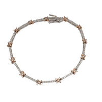 Cubic Zirconia Two-Tone Star Bracelet (10K).