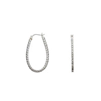 Diamond Oval Hoops Earrings (10K)