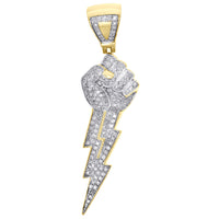 Diamond Lightning Fist Pendant (10K)