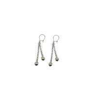 White Gold Dangling Spheres Earrings (14K)