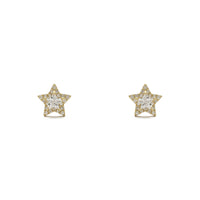 Star Halo Stud Earrings (14K) large - front - Popular Jewelry - New York