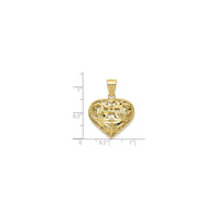 3-D Fancy Heart Pendant (14K) scale - Popular Jewelry - New York