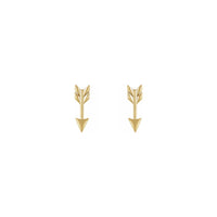 Arrow Stud Earrings yellow (14K) front - Popular Jewelry - New York