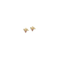 Bee Red Gemstones Stud Earrings (14K) side - Popular Jewelry - New York