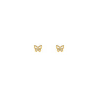 Butterfly Contour Stud Earrings yellow (14K) front - Popular Jewelry - New York
