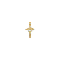 Caduceus Medical Pendant yellow (14K) front - Popular Jewelry - New York