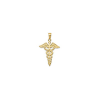 Caduceus Pendant yellow (14K) front - Popular Jewelry - New York