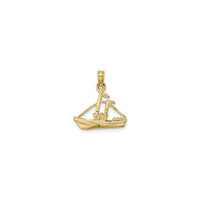 Cargo Ship with Tug Boat Pendant (14K) back - Popular Jewelry - New York