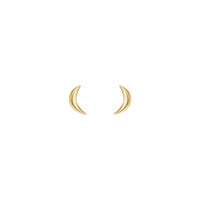 Crescent Moon Stud Earrings yellow (14K) front - Popular Jewelry - New York