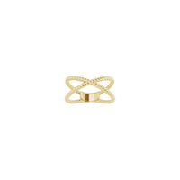Criss-Cross Rope Ring yellow (14K) front - Popular Jewelry - New York