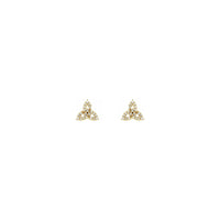 Diamond Celtic-Inspired Trinity Stud Earrings yellow (14K) front - Popular Jewelry - New York