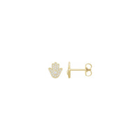 Diamond Mini Hamsa Stud Earrings yellow (14K) main - Popular Jewelry - New York