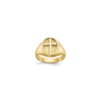 Eternal Life Cross Signet Ring (14K) main - Popular Jewelry - New York