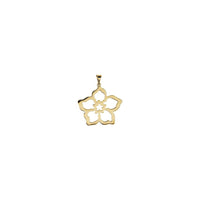 Forget Me Not Flower Contour Pendant yellow (14K) back - Popular Jewelry - New York