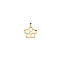 Forget Me Not Flower Contour Pendant yellow (14K) front - Popular Jewelry - New York