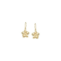 Forget Me Not Flower Dangling Earrings yellow (14K) front - Popular Jewelry - New York