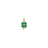 Four Leaf Clover Enameled Pendant (14K) front - Popular Jewelry - New York