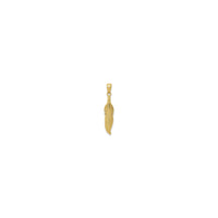 Golden Feather Pendant (14K) front - Popular Jewelry - New York