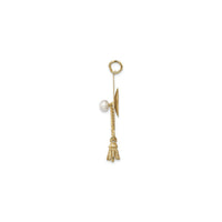 Graduation Cap with Pearl Pendant (14K) side - Popular Jewelry - New York