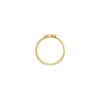 Horizontal Oval Stackable Signet Ring yellow (14K) setting - Popular Jewelry - New York