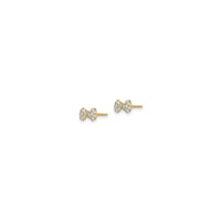 Icy Bow Stud Earrings (14K) side - Popular Jewelry - New York