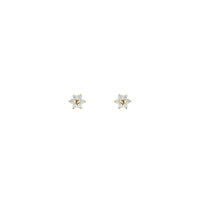 Icy Flower Stud Earrings (14K) front - Popular Jewelry - New York