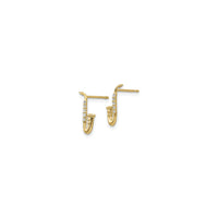 Icy Saxophone Stud Earrings (14K) side - Popular Jewelry - New York