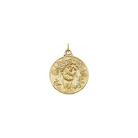 Jesus Face Medallion Pendant 33mm (14K) front - Popular Jewelry - New York
