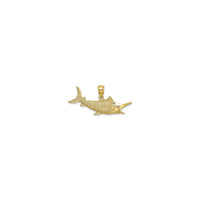 Textured Marlin Fish Pendant Medium (14K) front - Popular Jewelry - New York