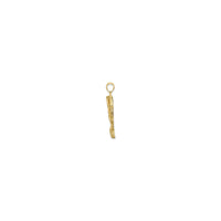 Nefertiti Textured Profile Pendant (14K) side - Popular Jewelry - New York