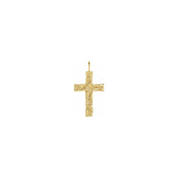 Nugget Cross Pendant yellow (14K) front - Popular Jewelry - New York