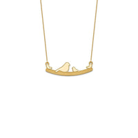 Bird Family Necklace yellow (14K) front - Popular Jewelry - New York