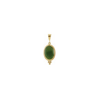 Oval Nephrite Jade Rope Framed Pendant (14K) front - Popular Jewelry - New York