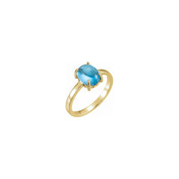 Oval Swiss Blue Topaz Cabochon Ring yellow (14K) main - Popular Jewelry - New York